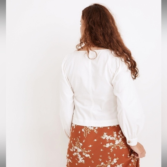 🚨 3 for $25 - Madewell Corduroy Shirred-Sleeve Button-Front Top - Picture 3 of 13